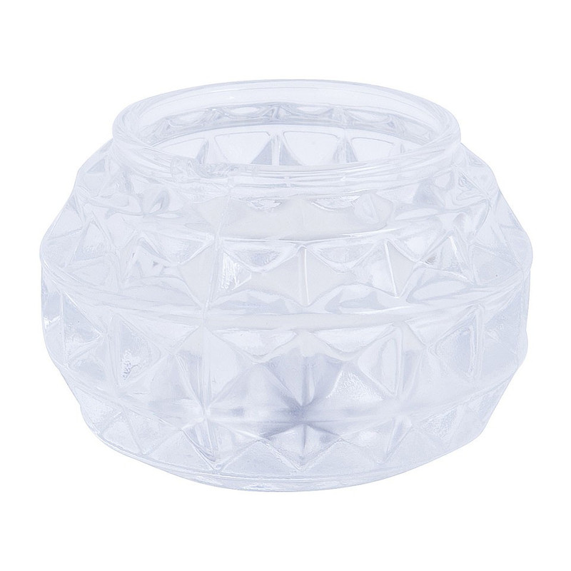 Theelichthouder diamant -  helder - 7x5 cm
