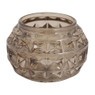Theelichthouder diamant - taupe - 7x5 cm
