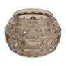 Theelichthouder diamant - taupe - 7x5 cm