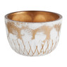 Theelichthouder relief - goud/wit - diverse varianten - ⌀8x5 cm 