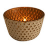 Theelichthouder relief - goud/wit - diverse varianten - ⌀8x5 cm 
