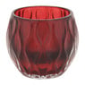 Theelichthouder massief - rood - 9x10.5 cm