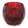 Theelichthouder massief - rood - 9x10.5 cm