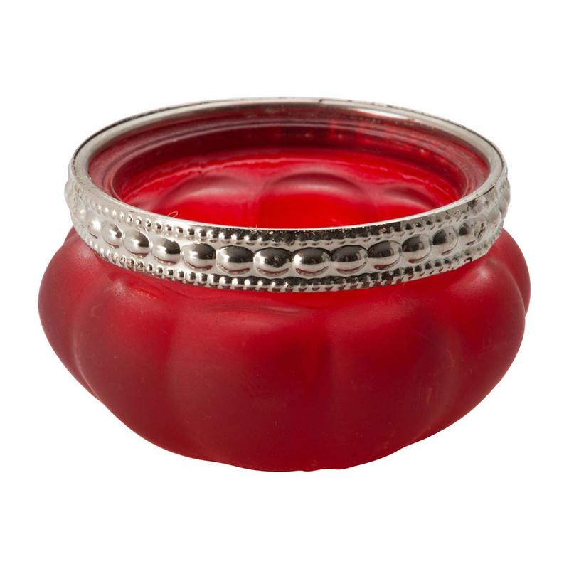 Theelichthouder Maroc - rood - 3.5x6 cm 