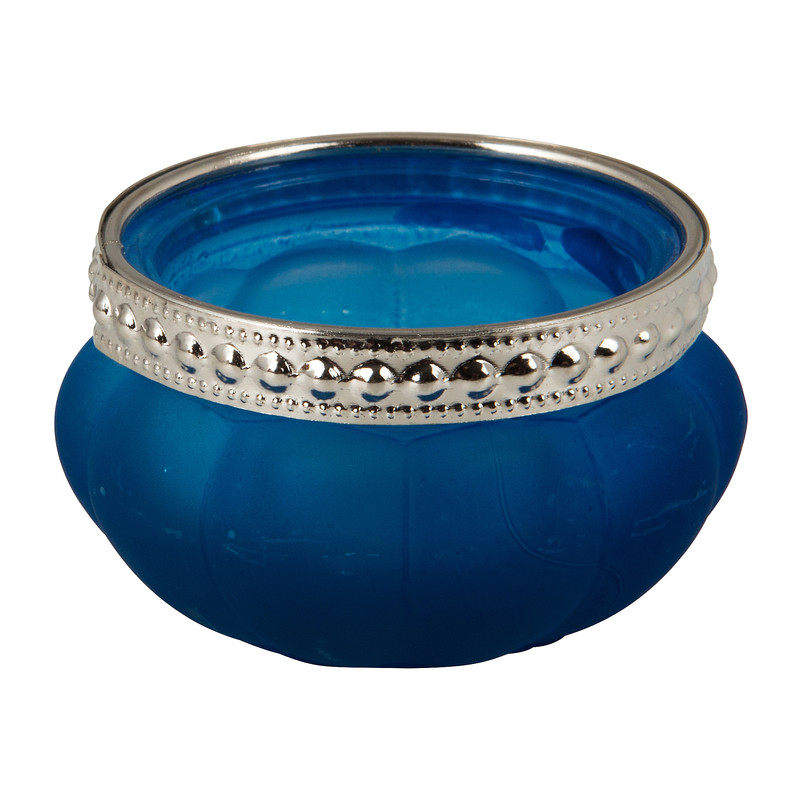 Theelichthouder Maroc - blauw - 3.5x6 cm 