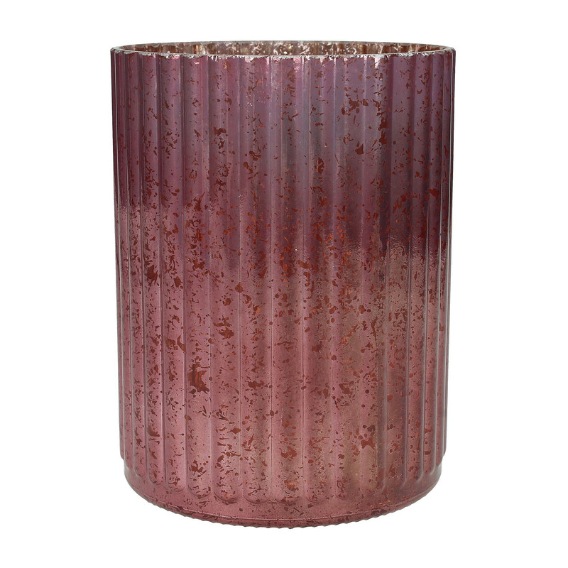 Theelichthouder - paars - 14 cm