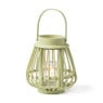 Theelichthouder bamboe - groen - ⌀14x16 cm 