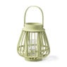 Theelichthouder bamboe - groen - ⌀14x16 cm 