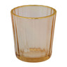 Theelichthouder ribbel - geel - ⌀5.5x6 cm 