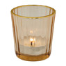 Theelichthouder ribbel - geel - ⌀5.5x6 cm 