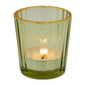 Theelichthouder ribbel - groen - ⌀5.5x6 cm 