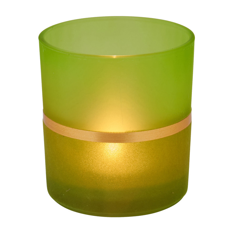 Theelichthouder mat - groen - ⌀7x8 cm 