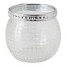 Waxinelichthouder stip - zilver/transparant - 6x6 cm