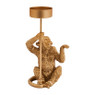 Theelichthouder aap - goud - 10x8x17 cm 