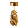 Theelichthouder aap - goud - 6.5x5.5x14.3 cm
