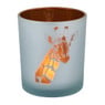Theelichthouder giraf - zilver/bruin - ⌀8.8x10 cm 