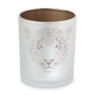 Theelichthouder luipaard - zilver/bruin - ⌀8.8x10 cm 