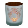 Theelichthouder luipaard - zilver/bruin - ⌀8.8x10 cm 