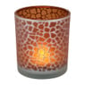 Theelichthouder giraf - zilver/bruin - ⌀7x8 cm 