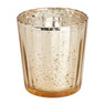 Theelichthouder ribbel - goud/goud - 5.5x5.5x6 cm