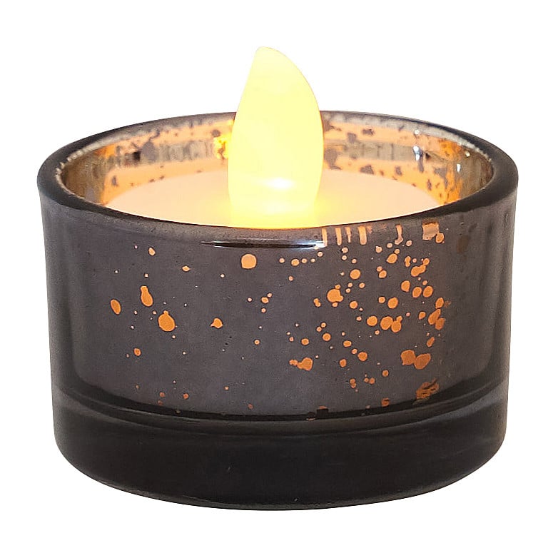 Waxinelichthouder laag - zwart - 5x5x3 cm