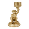 Theelichthouder aap - goud - 9.5x9.5x16 cm 