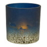 Theelichthouder groot - blauw - 10x10x10 cm