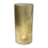 Waxinelichthouder ribbel - geel - ⌀11.5x28.5 cm