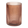 Waxinelichthouder ribbel - oranje - ⌀12x15.8 cm