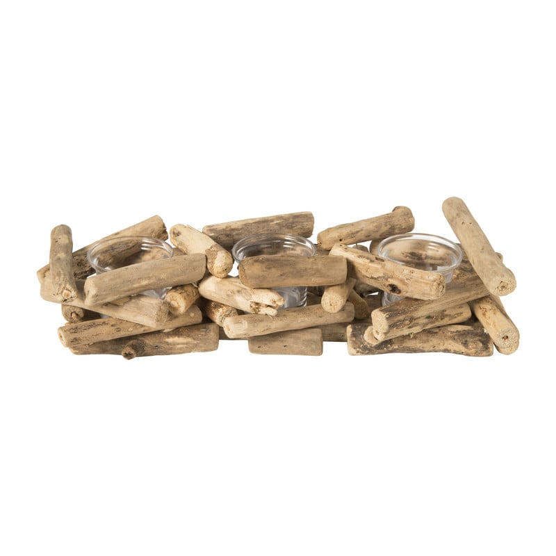 Waxinelichthouder boomstam - ⌀35x13x8 cm