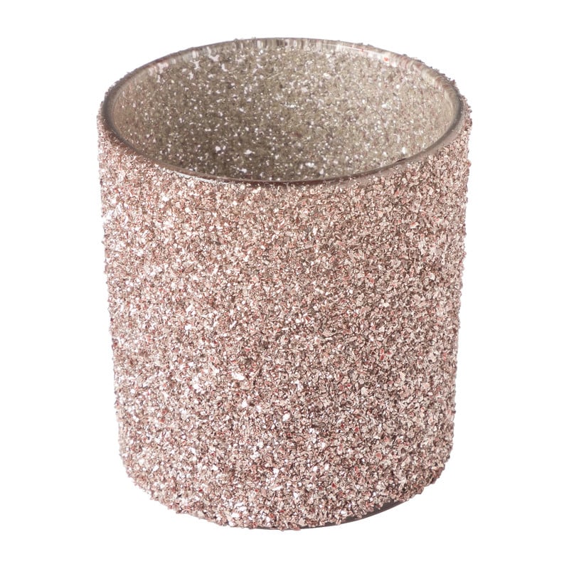Waxinelichthouder glitter bordeauxrood - ⌀7.5 cm