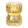 Waxinelichthouder zandloper klein - okergeel - ⌀7x9 cm