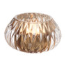 Waxinelichthouder ribbel laag - beige - ø10x7 cm