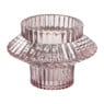 Waxinelichthouder ribbel - roze - ⌀8x5.5 cm 