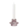 Waxinelichthouder ribbel - roze - ⌀8x5.5 cm 