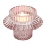 Waxinelichthouder ribbel - roze - ⌀8x5.5 cm 