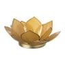Theelichthouder lotus - okergeel - ⌀10x4 cm