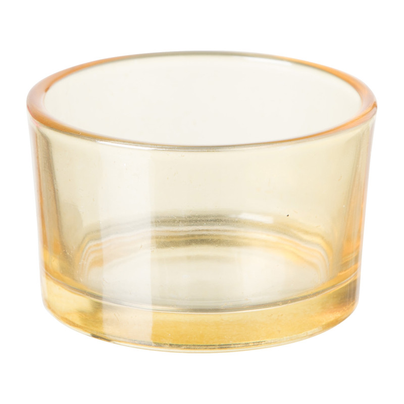 Waxinelichthouder laag - geel - ⌀5x3,2 cm