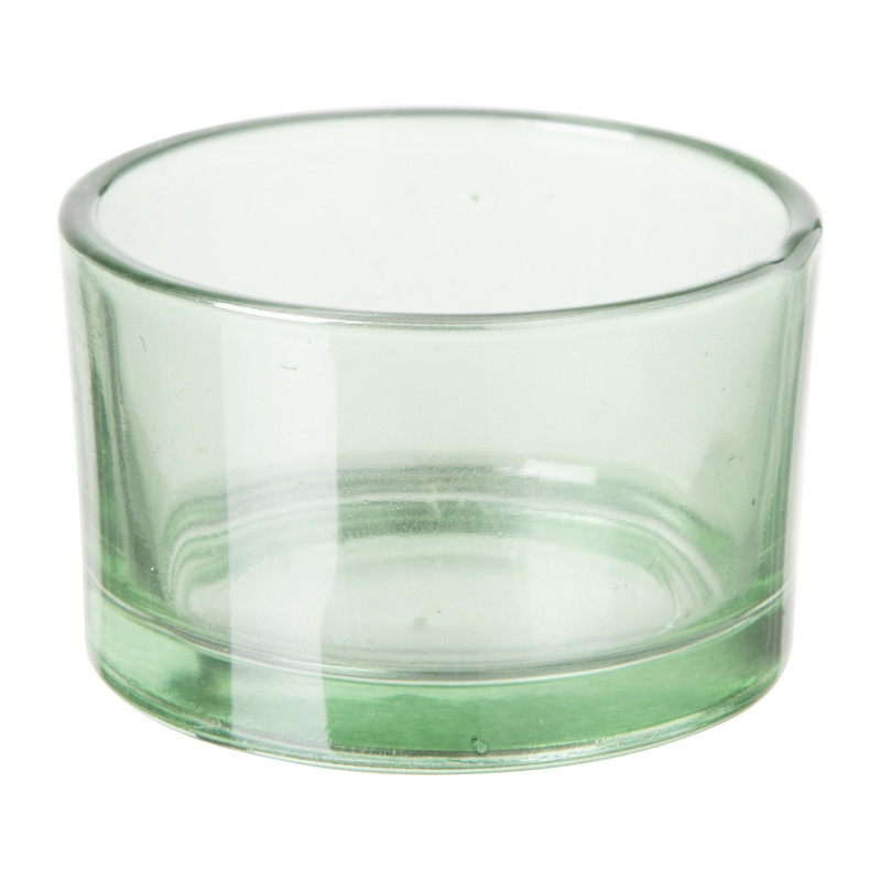 Waxinelichthouder laag - groen - ⌀5x3.2 cm