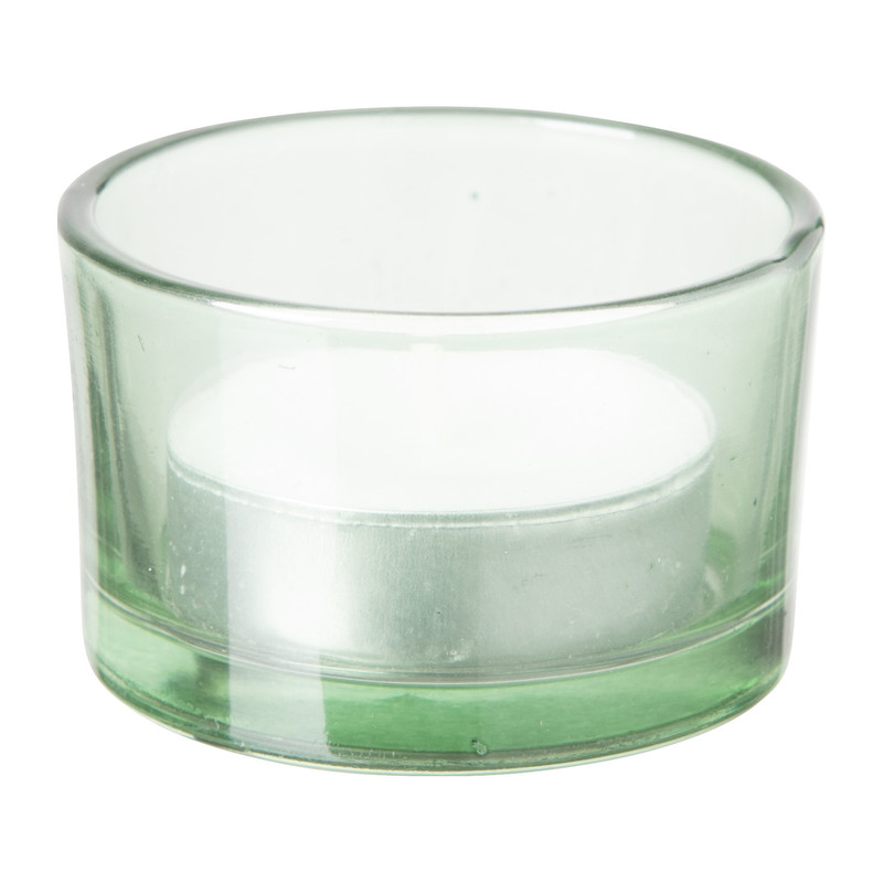 Waxinelichthouder laag - groen - ⌀5x3.2 cm