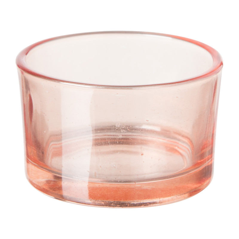 Waxinelichthouder laag - roze - ⌀5x3,2 cm