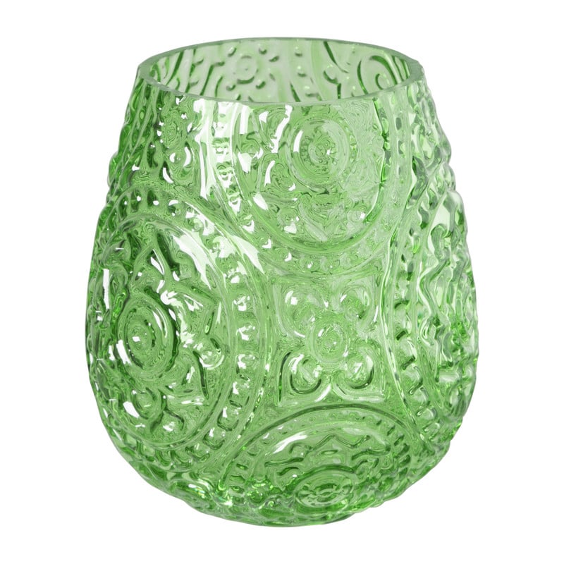 Waxinelichthouder bohemian - groen - ø12.5x14.5 cm