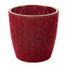 Theelichthouder velvet driehoek - rood - ø7x7.5 cm