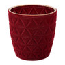 Theelichthouder velvet driehoek - rood - ø8.5x9 cm