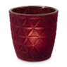 Theelichthouder velvet driehoek - rood - ø8.5x9 cm