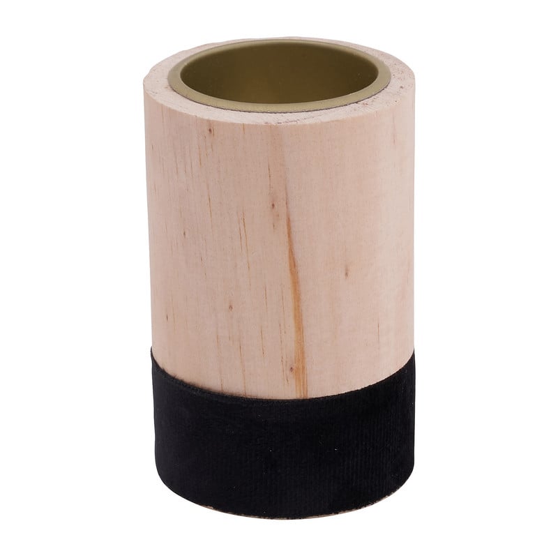 Theelichthouder hout/zwart - klein - Ø5.5x9 cm 