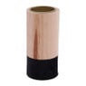 Theelichthouder hout/zwart - middel - Ø5.5x12 cm 