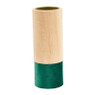 Theelichthouder hout/groen - groot - Ø5.5x15 cm 
