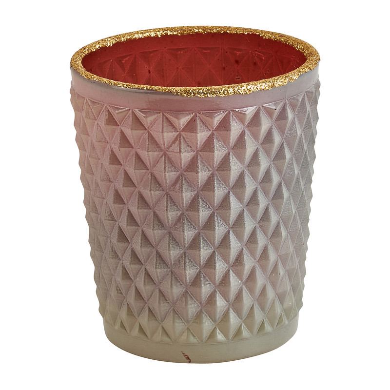 Waxinelichthouder - roze - 9 cm