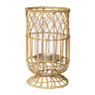 Theelichthouder bamboe - rotan - ø16x28 cm